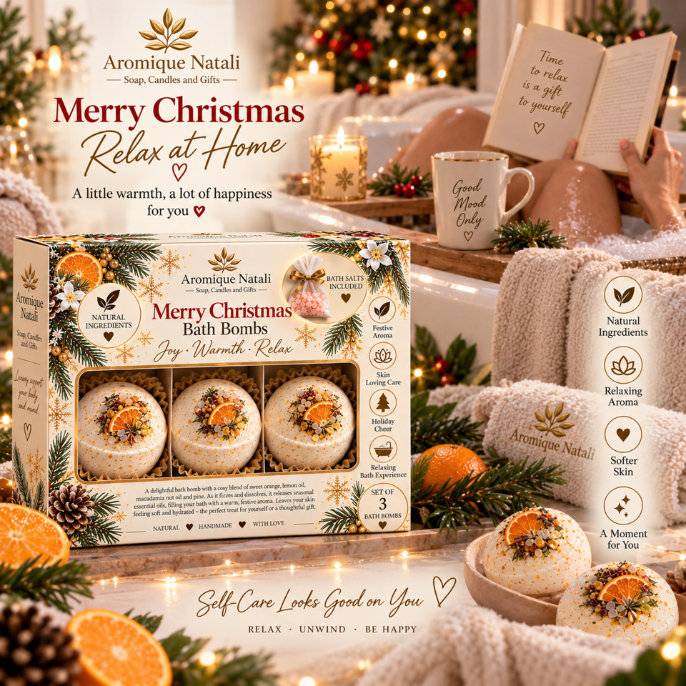 Merry Christmas Bath Bombs Orange, Pine & Lemon